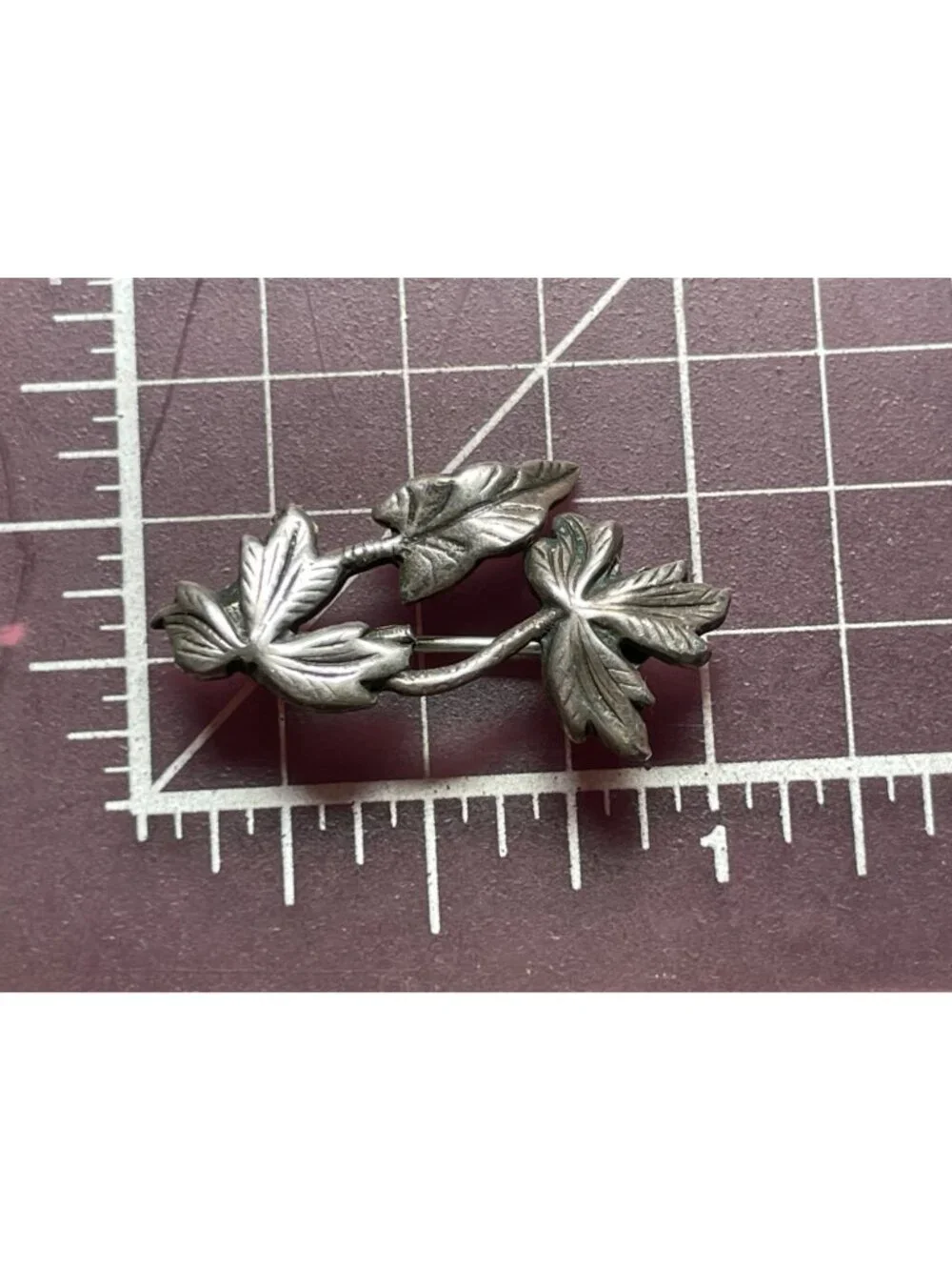 Antique Edwardian Sterling Silver Triple Leaf Brooch Safety Clasp Replacement